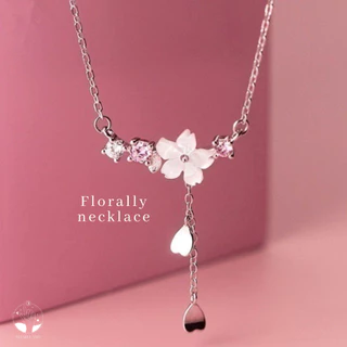 MNL💗Florally จี้ดอกไม้ สีชมพูขาว ยกมาทั้งสวน สร้อยคอแฟชั่นเงินแท้ เครื่องประดับผู้หญิง สไตล์เกาหลีมินิมอล น่ารัก ของขวัญ