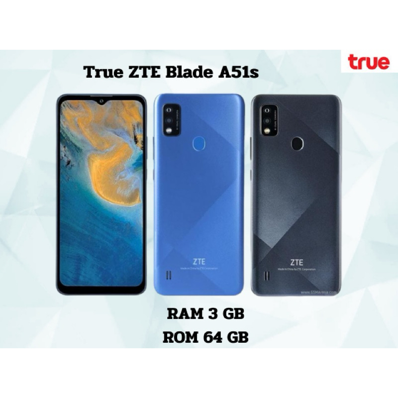 โทรศัพท์มือถือทรู True ZTE Blade A51S (Ram3/Rom64GB)เครื่องใหม่เคลียร์สต๊อก