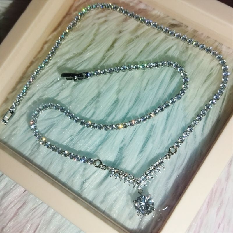 ⚡Sale⚡สร้อยคอพร้อมจี้เพชรCz AAA+