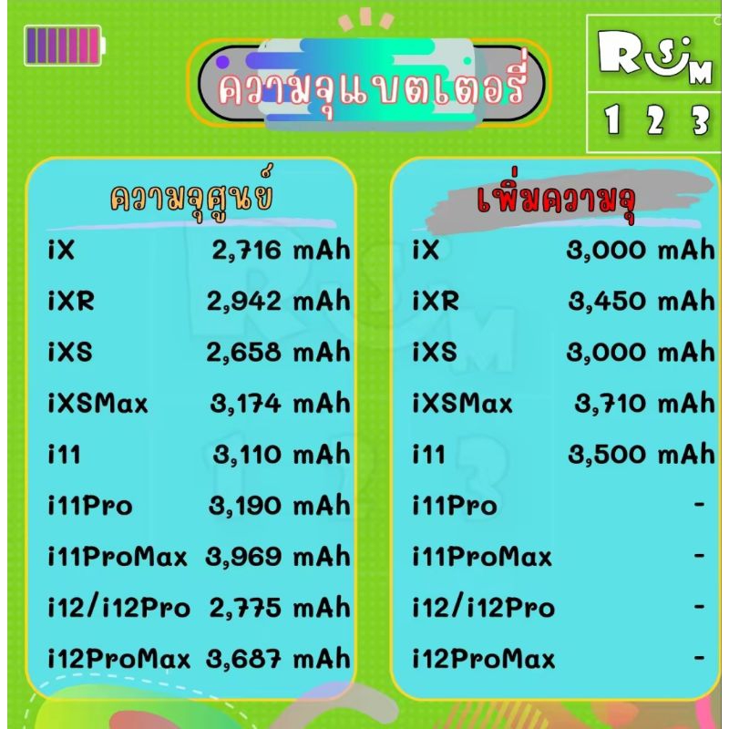 แบตเตอรี่ battery สำหรับ i11 ix ixS ixR ixSMax  แบตix แบตi11  batix bati11  batteryi11  แบตเตอรี่11 