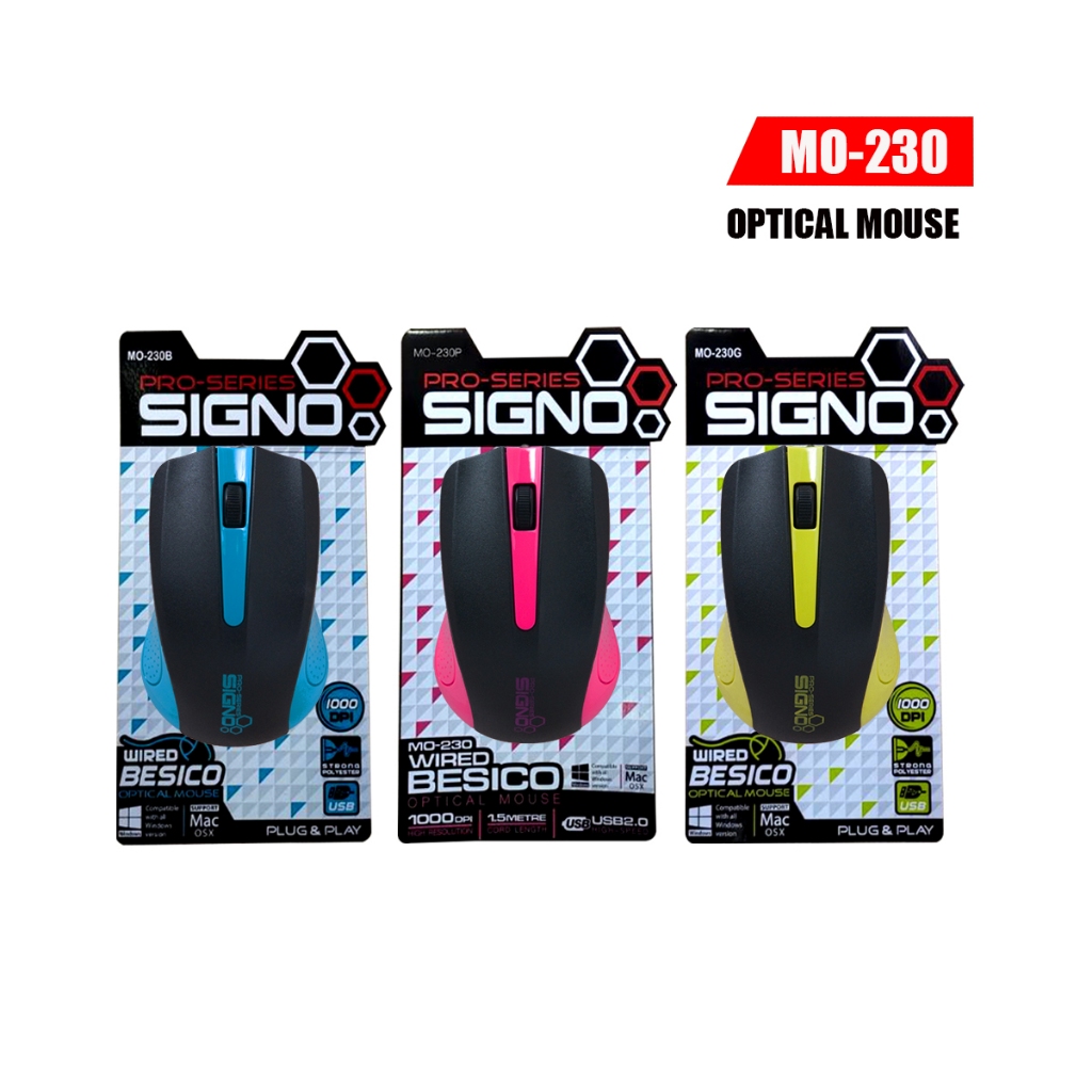 SIGNO MO-230 Optical Mouse USB เมาส์มีสาย