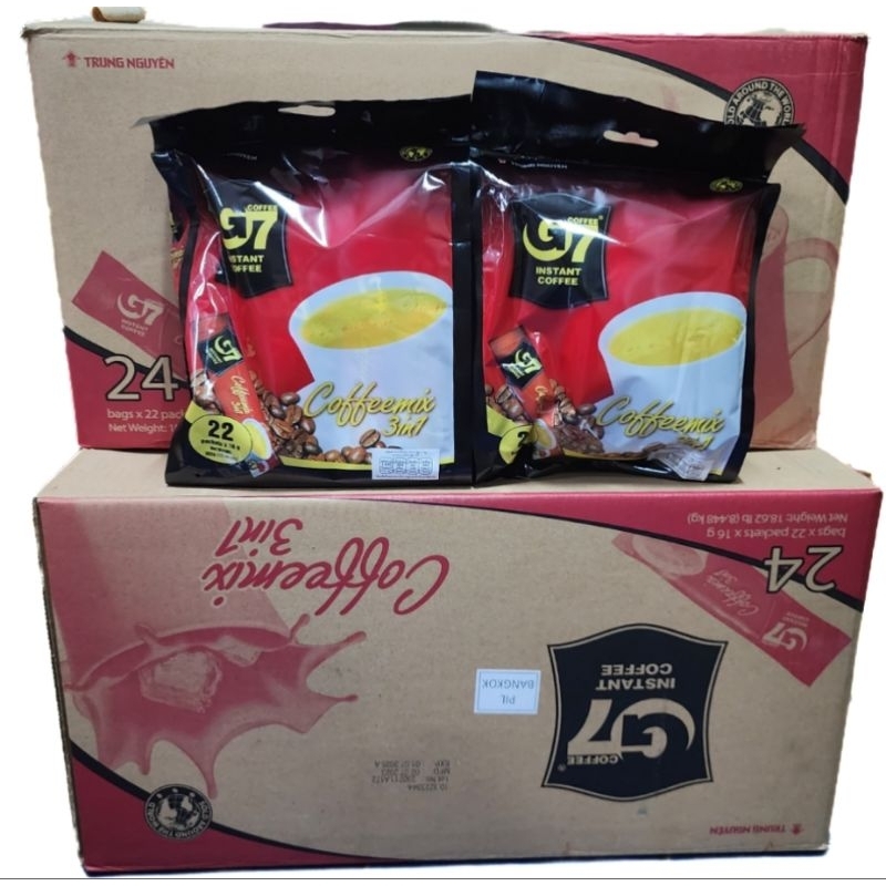 พร้อมส่ง ยกลัง G7 กาแฟ coffeemix 3in1 (22 ซอง × 24 ห่อ)