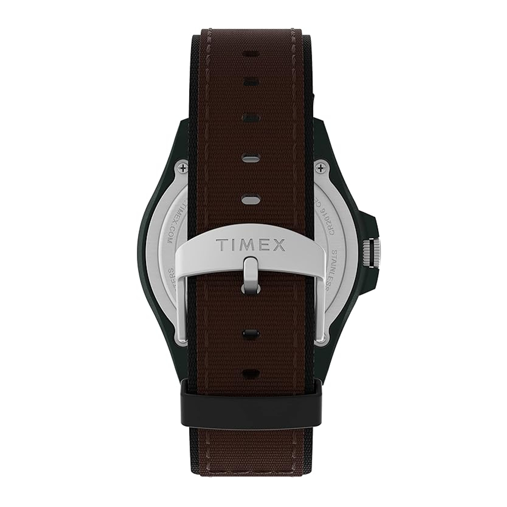 TIMEX TW4B26500 Expedition® Acadia Rugged นาฬิกาข้อมือผู้ชาย สายผ้า สีน้ำตาล หน้าปัด 42 มม.
