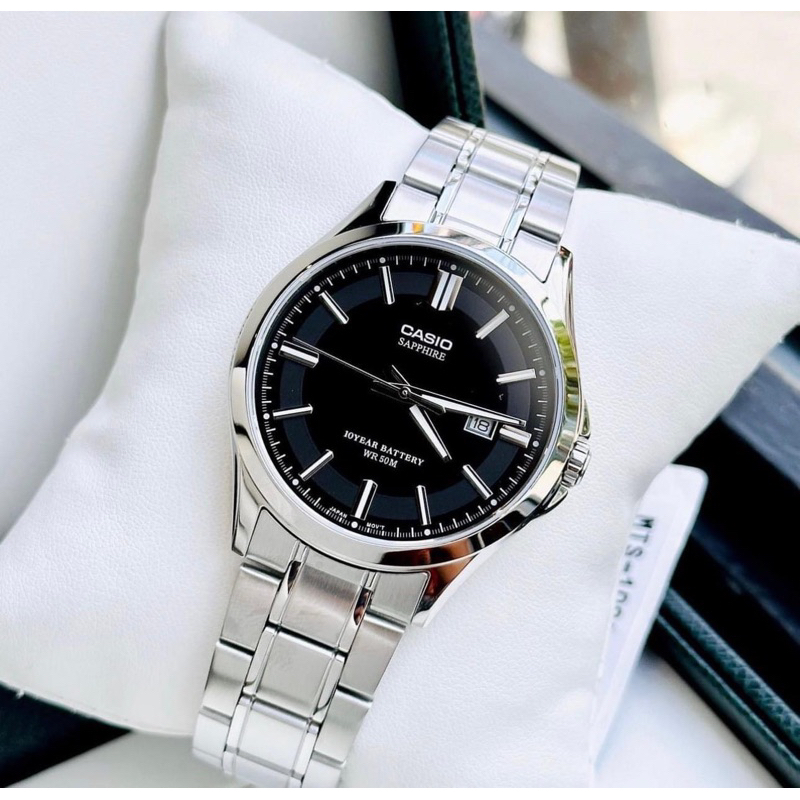 Casio แท้ นาฬิกาข้อมือผู้ชาย รุ่น MTS-100D กระจก sapphire (สินค้าใหม่ ของแท้ มีใบรับป