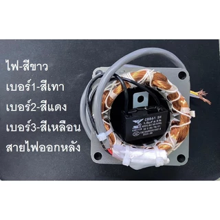 สเตเตอร์พัดลม คอยล์พัดลม HATARI 16" รุ่นไม่มีร่อง พร้อมคาปา+ฟิวส์130°C ทองแดงแท้ ใหม่ รู 46mm หนา 25mm อะไหล่พัดลม