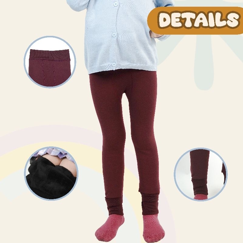 Meritkid ถุงน่องกันหนาวเด็ก สำหรับเด็กผู้หญิงอายุ 2-8ขวบ ใส่ในอุณหภูมิ0-20องศาด้านในบุขนผ้านุ่ม ยืดหยุ่นได้ดี ( LG0019 ) - รูปที่ 3