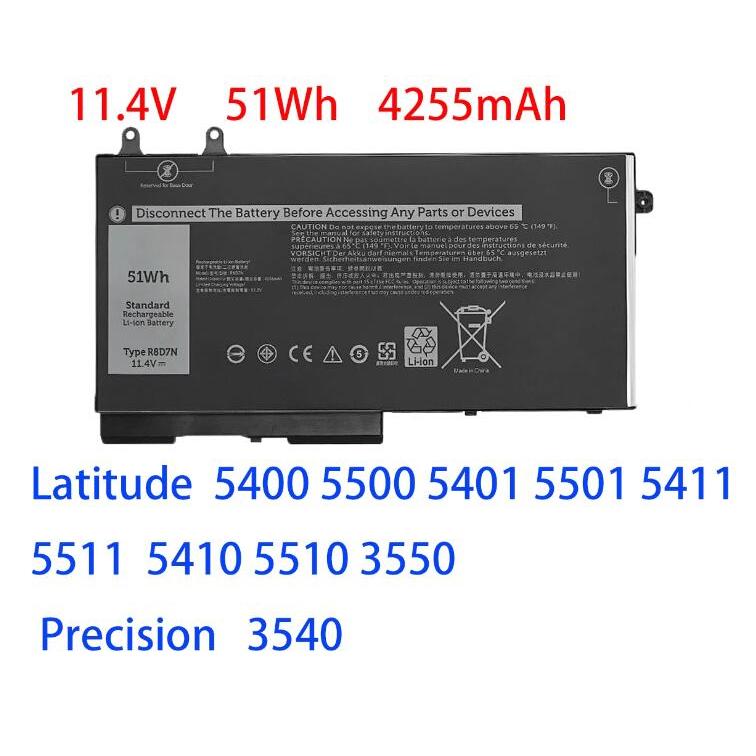 Laptop battery for Dell R8D7N Precision M3540 Latitude 3550 1V1XF