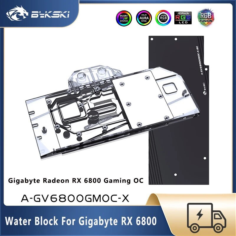 บล็อกน้ำ Bykski RX 6800 GPU บล็อกสำหรับ Gigabyte Radeon RX 6800เกม OC มีสต็อกในไทย