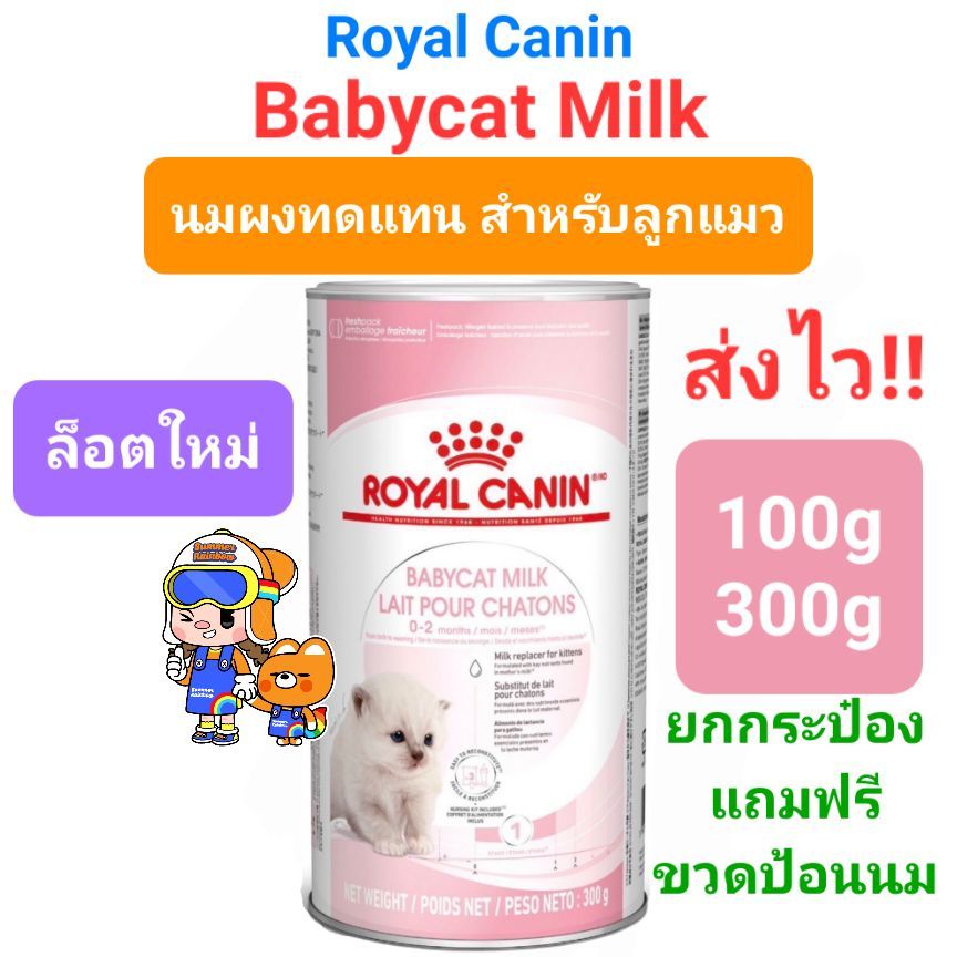 Royal Canin Babycat Milk นมผงแมว ยกระป๋อง 300g แบ่งขาย 100g นมผงทดแทนนมแม่ สำหรับลูกแมวแรกเกิด - หย่านม