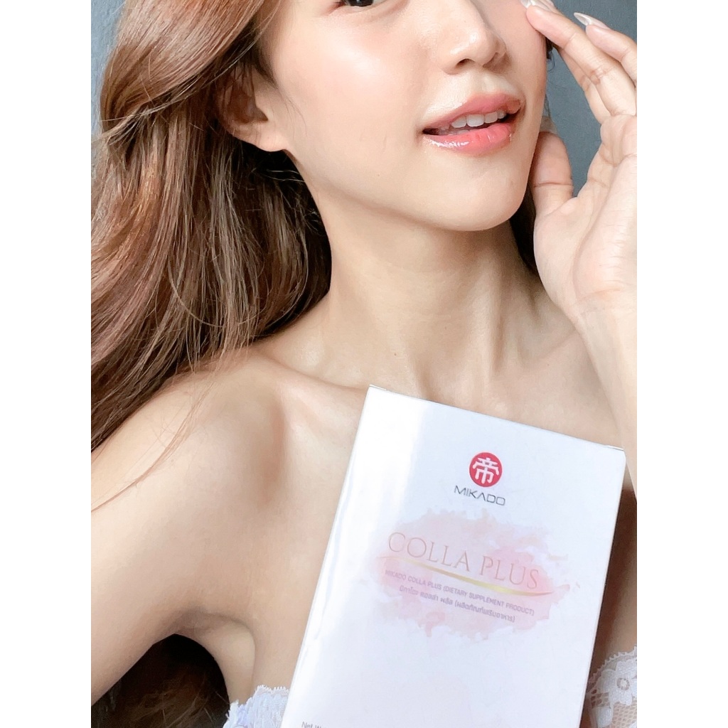 ကော်လဂျင်  คอลลาเจน เปปไทด์ 150,000 mg Mikado Colla Plus 1 กล่อง บรรจุ 10 ซอง Collagen, Gluta, CoQ10