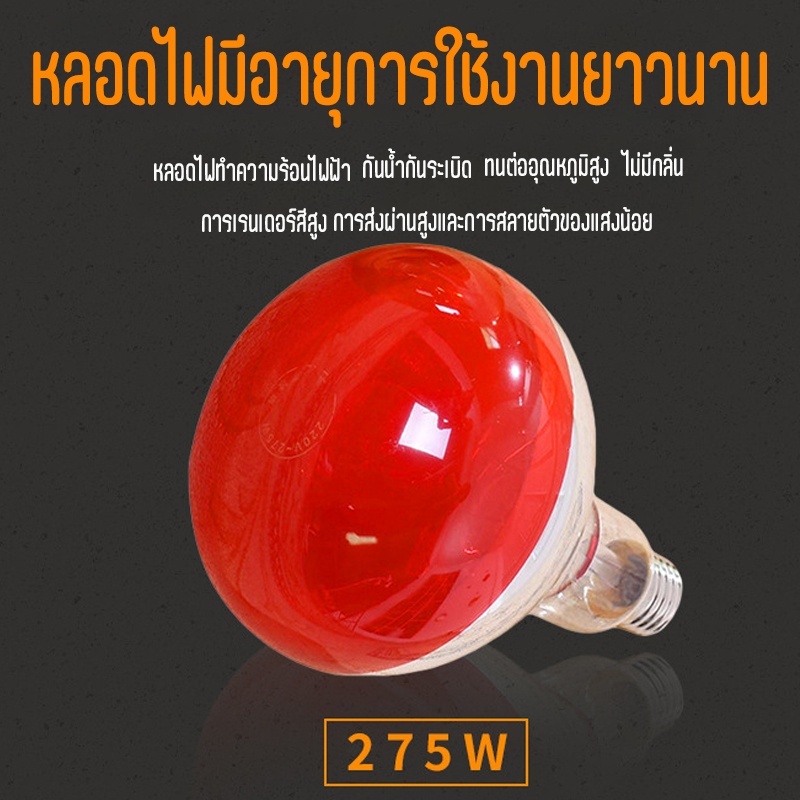 โคมไฟอินฟราเรด ไฟกายภาพบำบัด อายุการใช้งาน 380 ชั่วโมง ปรับอุณหภูมิได้  ไฟอินฟราเรด ไฟบําบัดร้อน ปรับอุณหภูมิและมุมได้ - รูปที่ 2