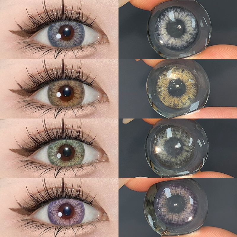 MIDROO ส่งไวจากไทย 👍คอนแทคเลนส์ คอนแทคเลนส์สี 🌈DNA🌈บิ๊กอาย น้ำตาล เทา contact lenses  1คู่