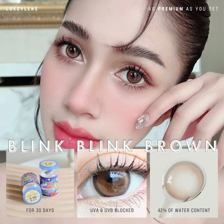 🔥คอนแทคเลนส์✨ขนาดกลาง✨ Blink Blink (Luxzylens) สี : Brown / Gray / Blue