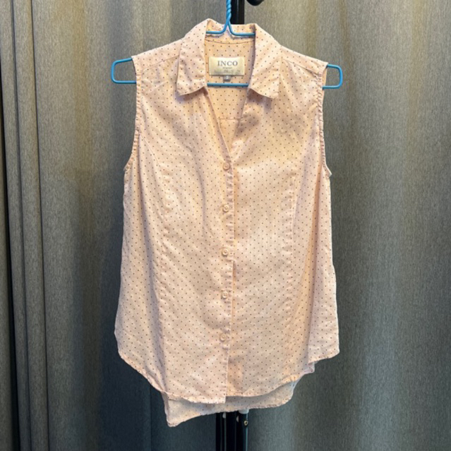 เสื้อเชิ้ตแขนกุด เสื้อทำงานผู้หญิง Size S ผ้าลินิน แบรนด์ Inco FN  Outlet มือสอง