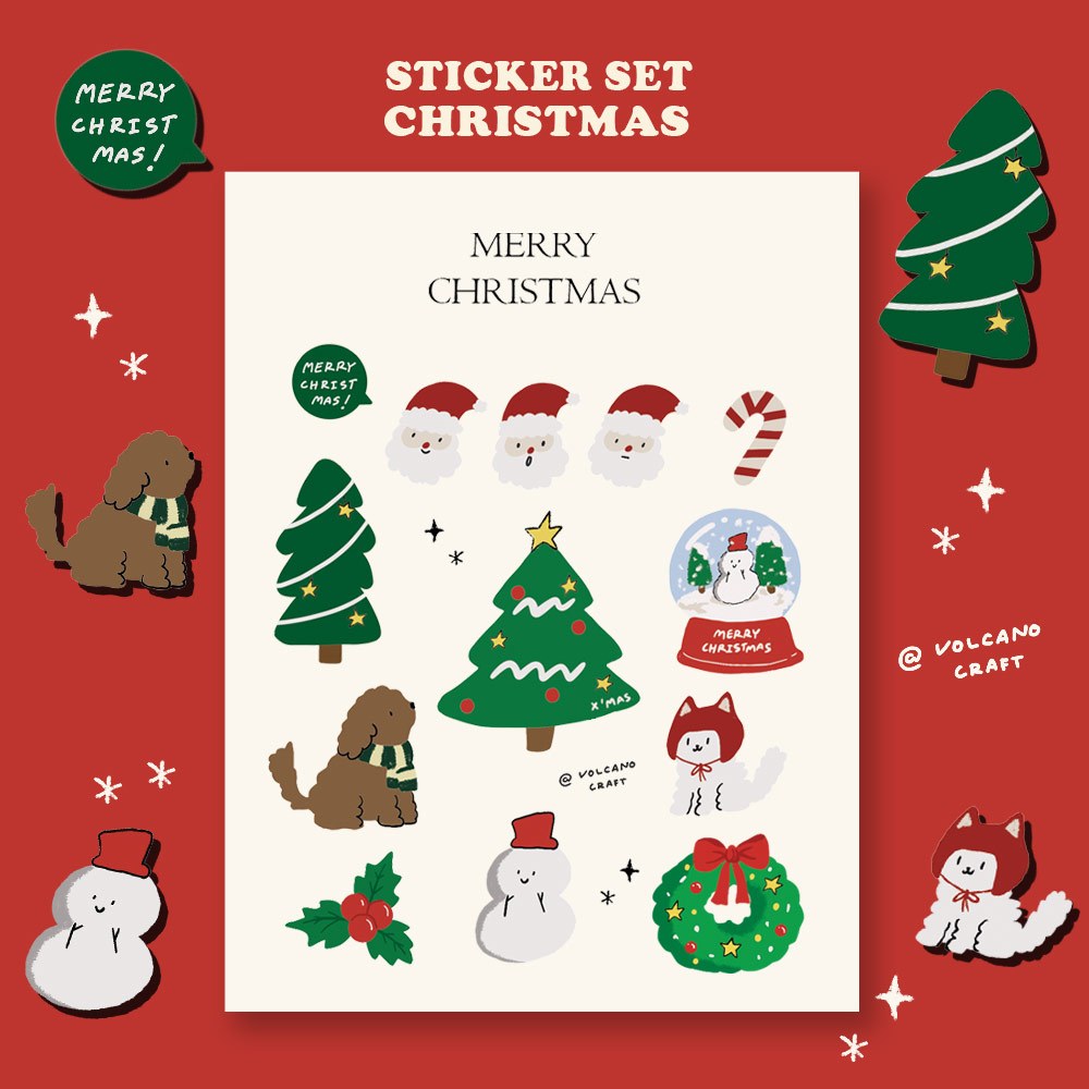 ใหม่ 🎅🏻🎄 เซ็ต Sticker Christmas (มีราคาส่ง)