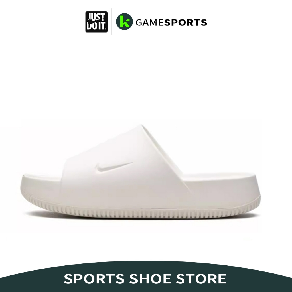 รองเท้าวิ่ง Nike Calm slide ขาว เหมาะสำหรับในร่มและกลางแจ้ง นุ่ม/น้ำหนักเบา ทั้งสองเพศ FD4116-89(235