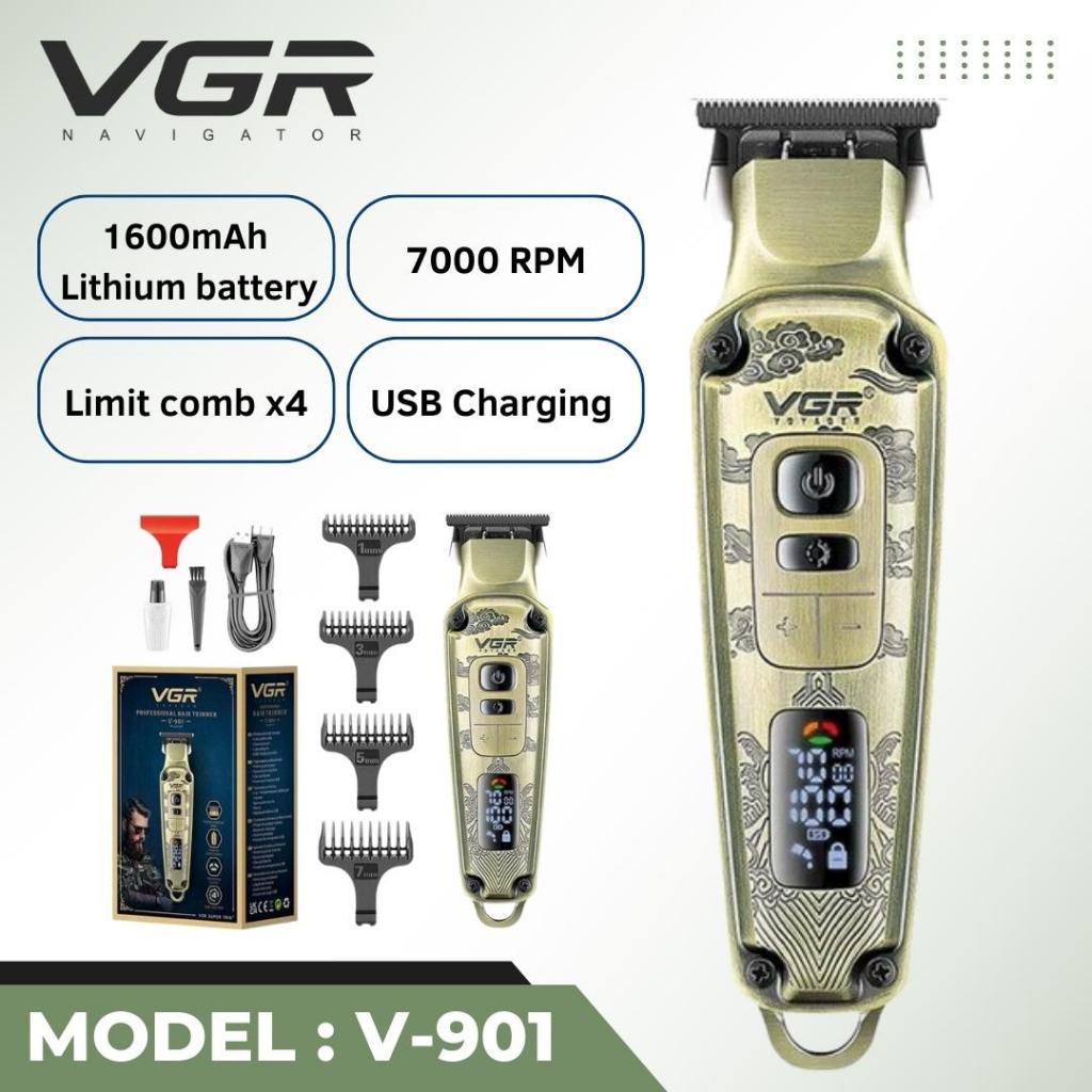 VGR professional hair trimmer ปัตตาเลี่ยนตัดแต่งทรงผมและหนวด เครา จอนแบบไร้สาย รุ่น V-901