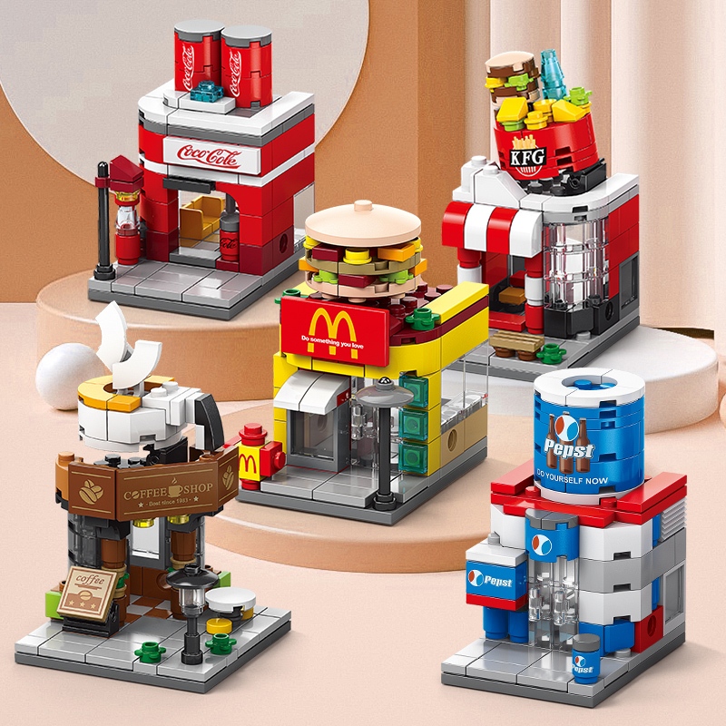 ของเล่น ตัวต่อนาโน City Street View Series ชุดตัวต่อ ร้านค้า ของเล่นบล็อกตัวต่อ ฉากถนนเมือง ขนาดเล็ก - รูปที่ 2