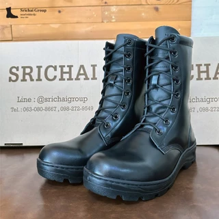 Combat Boots / คอมแบท รุ่น US03/US03C หนังขัดมัน พื้นรถถัง พื้นเบา by Srichaigroup