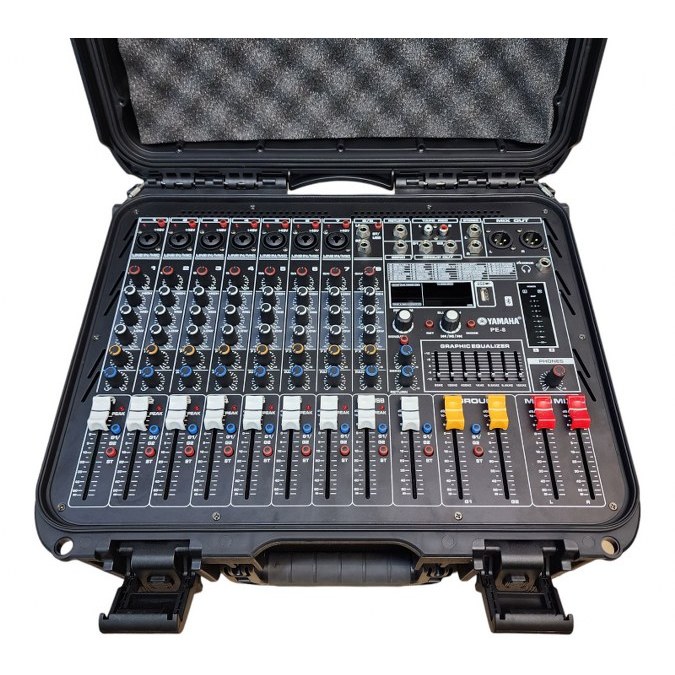 Powermix  PE-8  พร้อมกล่องแร็คพลาสติกสีดำทนทาน พร้อมฝาเปิด/ปิดได้) เหมาะกับงานออกบูท  ตัวเดียวได้ครบทั้งบลูทูธ USB mp3 เ