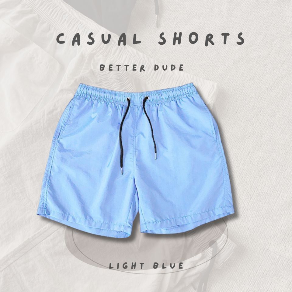 พร้อมส่ง กางเกงขาสั้น CASUAL SHORTS สีฟ้าอ่อน (LIGHT BLUE)