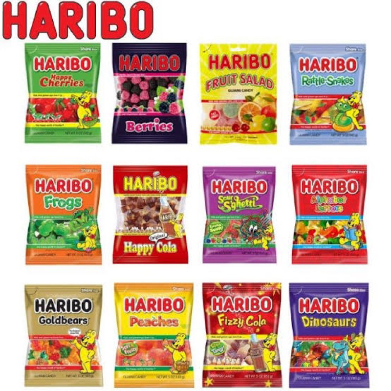 Haribo jelly ฮาริโบ เยลลี่นำเข้า มีให้เลือกหลายรสชาติ ขนมของฝากนำเข้า