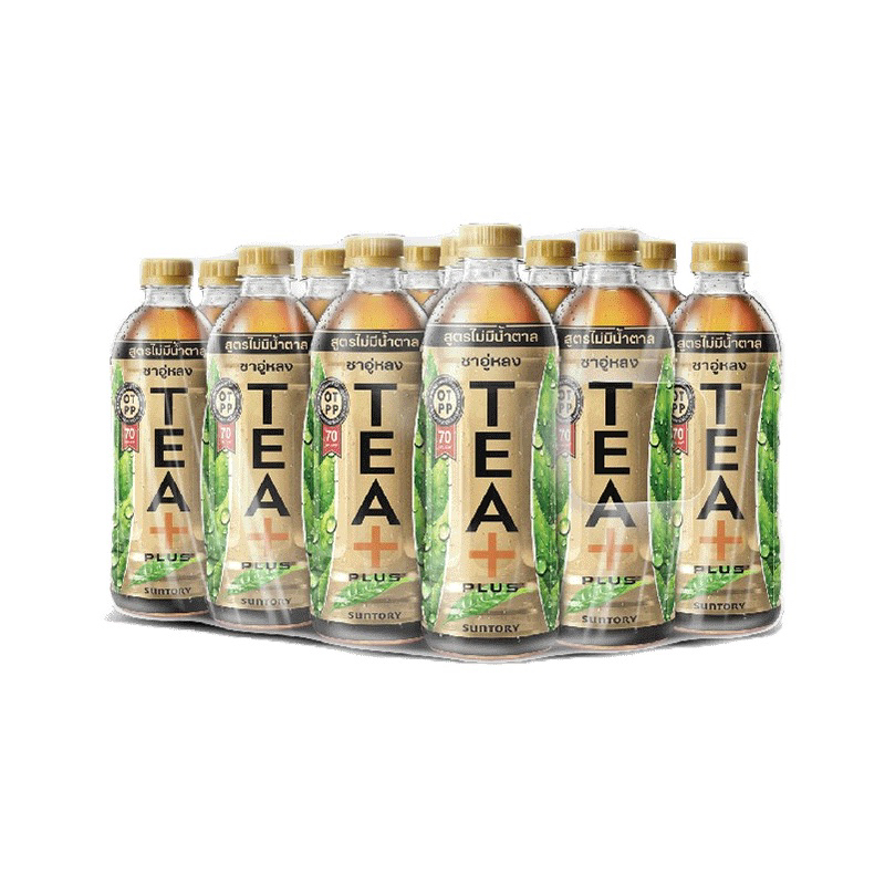 TEA PLUS ทีพลัส ชาอู่หลง ขนาด 490 มล. x 12 ขวด (มีให้เลือก 5 สูตร)