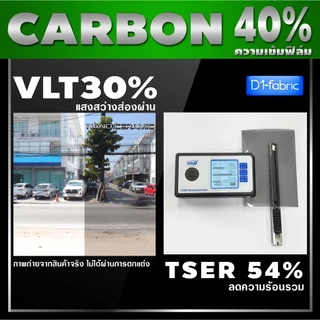 ฟิล์มกรองแสง ฟิล์มอาคาร รถยนต์ Nano Carbon กันUV100% ทนทาน 10 ปี แบบกาว (ยาว 1 เมตร)