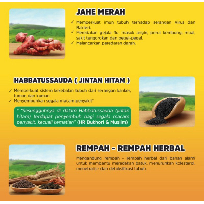 Indonesia AMH Jahe Merah Herbal Super Habbatussauda 10 sachet ราคา ถูกที่สุด ดีลบีเคเค แกลเลอรีภาพที่ 3