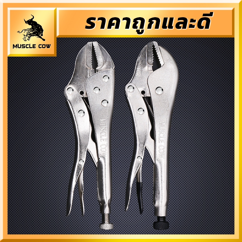 muscle cow โปรโมชั่น คีมล็อค คีมล็อคของแท้ ขนาด 10นิ้ว สำหรับงานหนัก ความแข็งแรงสูง ทนความร้อนได้ ได้สบาย ปากคีมกาง 45มม