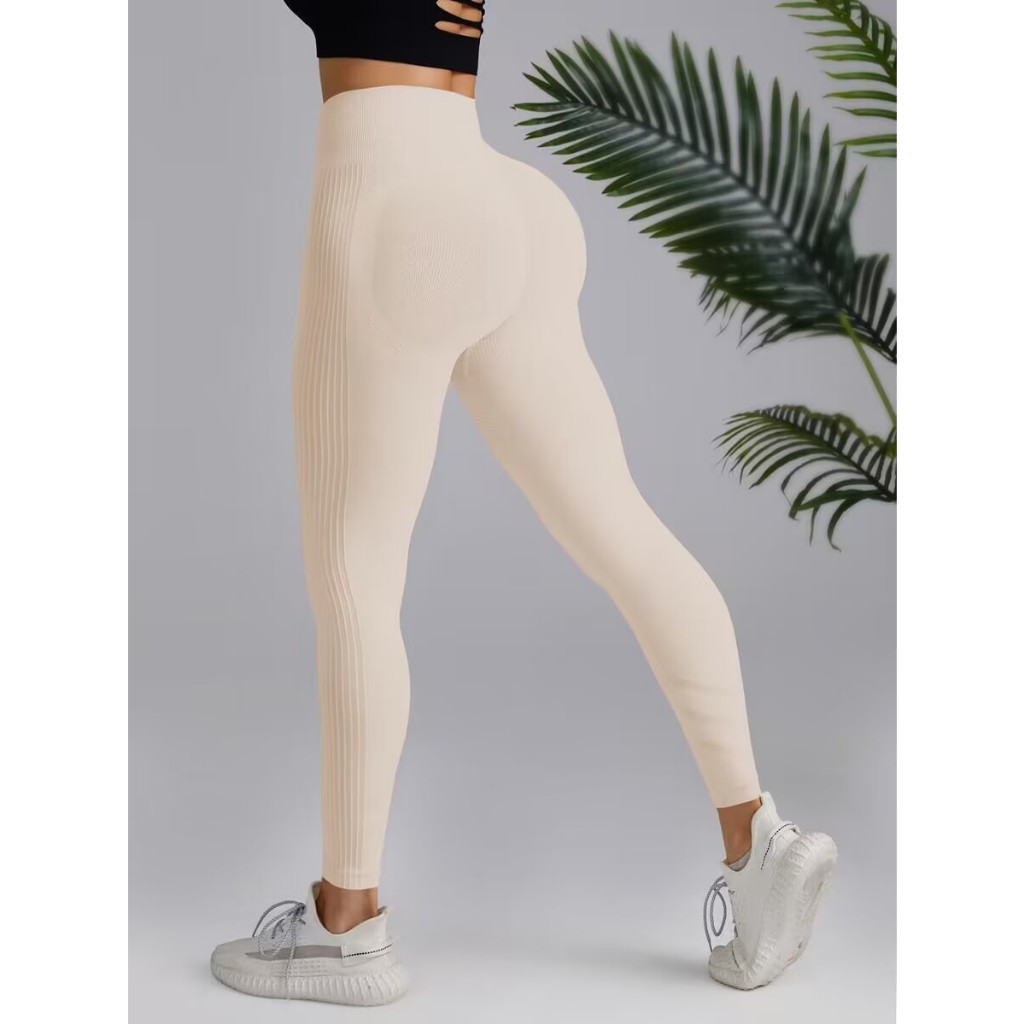 🔥【เตรียมส่ง】🔥(Yoga)กางเกงโยคะกางเกงกีฬาขายาวเอวสูงผ้าถักไร้ตะเข็บกีฬาขายาวระบายอากาศได้ดี