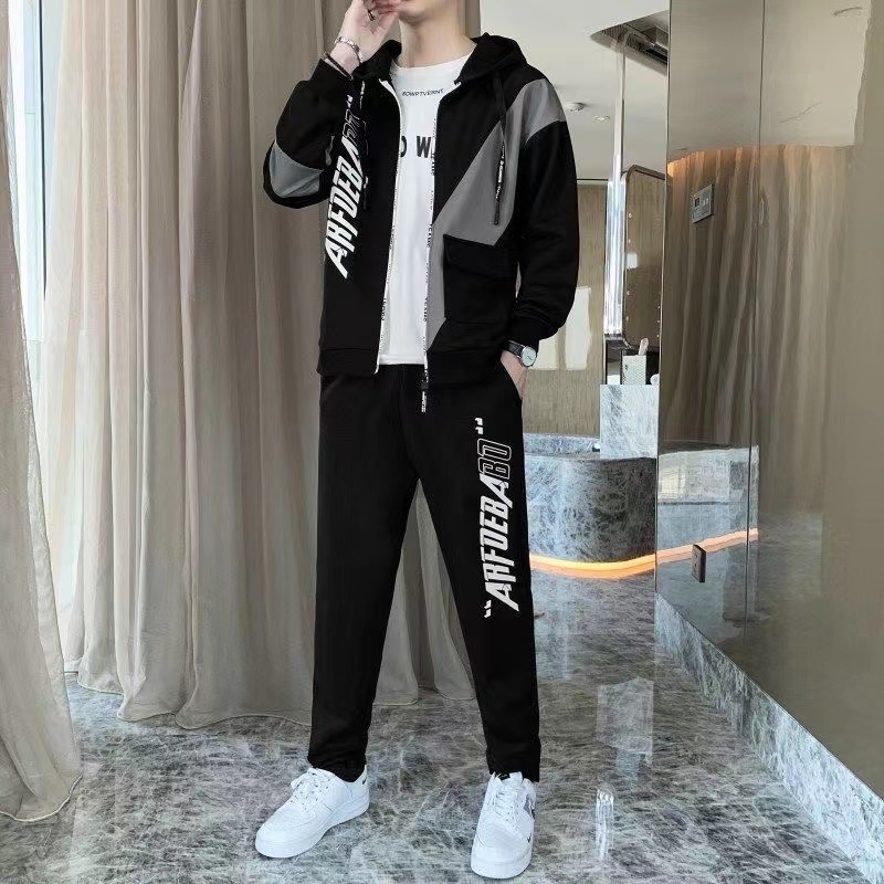เสื้อกันหนาวเเขนยาวมีฮู้ดผู้ชาย เสื้อกันหนาวรูดซิบด้านหน้า รุ่น
