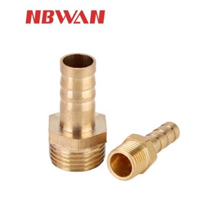 NBWAN ข้อต่อทองเหลืองเกลียวนอก หางปลาไหลเสียบสาย PC