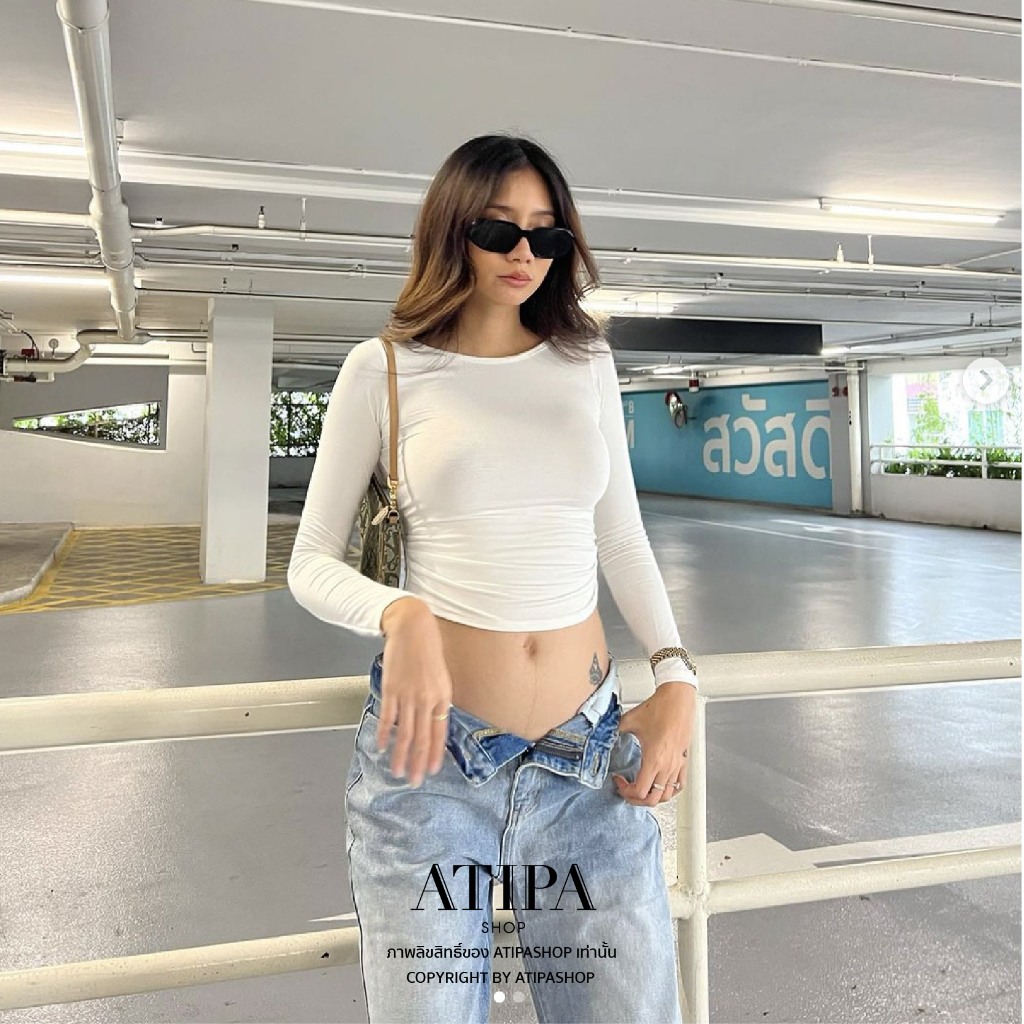 Atipashop - Stephanie Longsleeve เสื้อแขนยาว ย่นข้าง