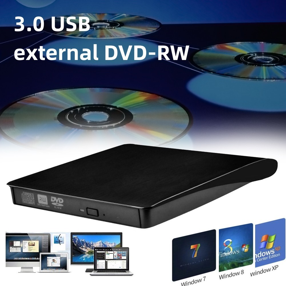 💥พร้อมส่ง💥DVD-RW External แบบพกพา อ่านเขียน CD/DVD-RW ส่งข้อมูลเต็มสปีดด้วย USB 3.0 ไม่ต้องลงไดรเวอร