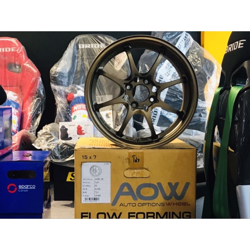 ล้อแม็กซ์ Rays ce28 ขอบ15" กว้าง7 ออฟ35  งาน AOW แท้ ใหม่ Flow forming 4H/100 ล้อเบา แข็งแรง รับประก