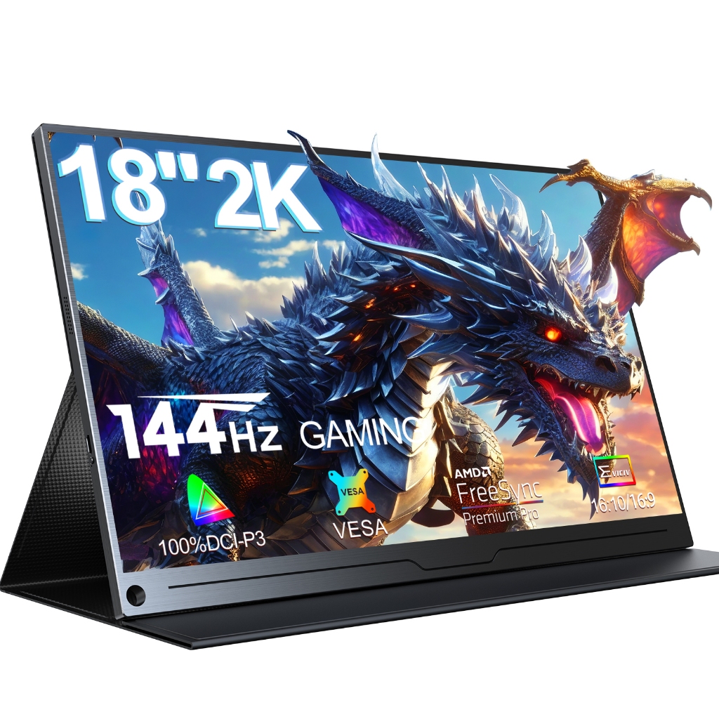 UPERFECT UAlly J118 18 inch 2K 144HZ Portable Monitor 2560*1600 Gaming Display, Travel Second Monitor With Smart Case