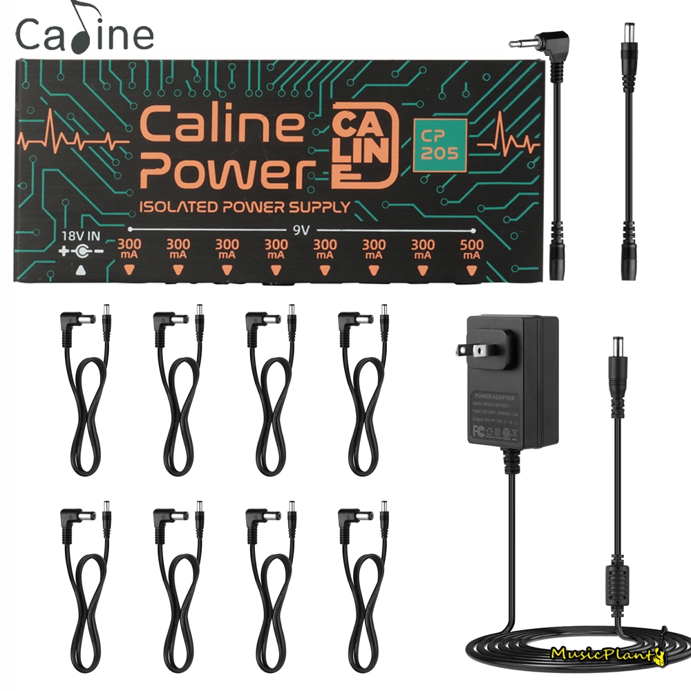 Caline - CP205 พาวเวอร์ซัพพายสำหรับเอฟเฟคกีตาร์ Fully Isolated Power supply with IC design for 8 Pedals