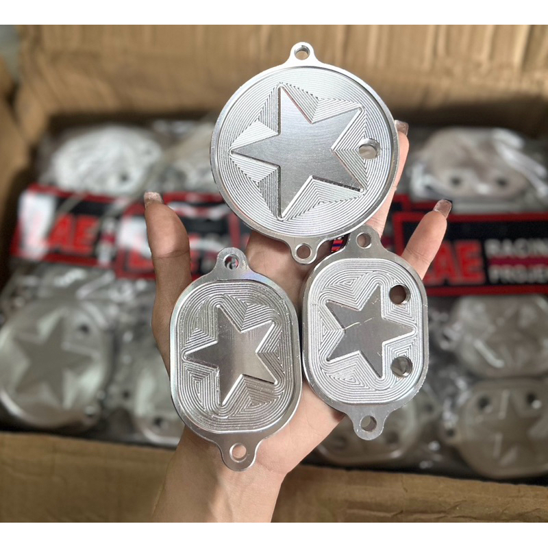 4 วาว งานกัดลายสวยๆ CNC ฝาวาวล์+ฝาแคม ครบชุด3ชิ้น 4วาวล์CNC ใส่เวฟ125R/w-125S/w-125บังลม/w-125เก่า มิเนียม ไดร์สี สีสด ราคา ถูกที่สุด ดีลบีเคเค