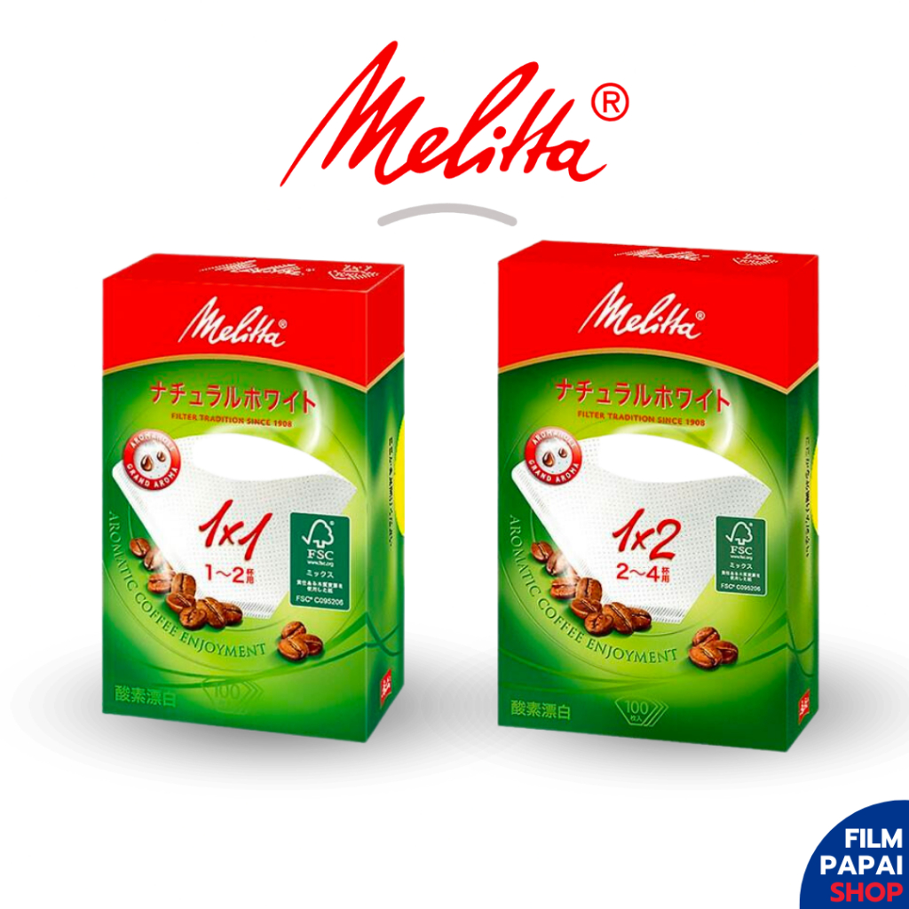 Melitta Aroma Magic Natural White 1X1G / 1X2G (100 แผ่น) กระดาษกรองกาแฟทรงสี่เหลี่ยมคางหมู