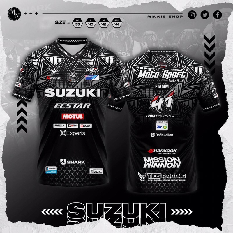 เสื้อพิมพ์ลายแฟชั่นลายรถแข่ง Moto sport – โปรปัง