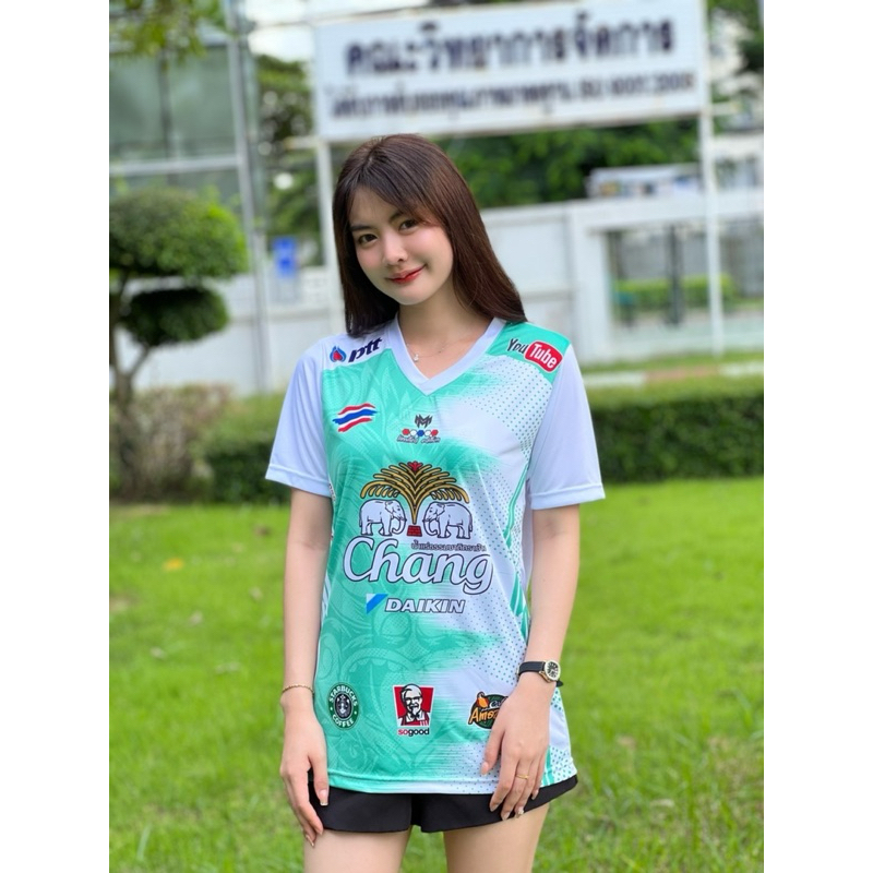เสื้อกีฬาพิมลาย HD-01 คอวี ทรงตรง มีใหญ่ถึง 6XL