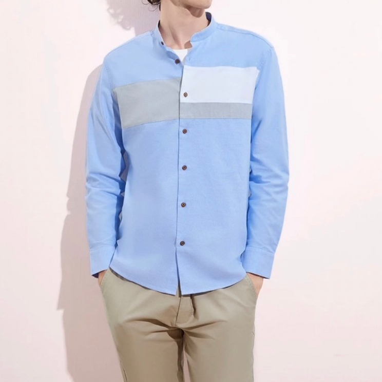 G2000 เสื้อเชิ้ตผู้ชายแขนยาว ทรงสมาร์ทฟิต (SMART FIT) สีฟ้า