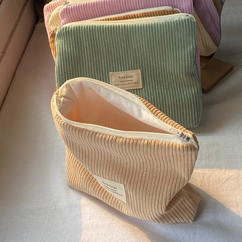 กระเป๋าซิปผ้าลูกฟูกสีพาสเทล flure.bags ราคา ถูกที่สุด ดีลบีเคเค แกลเลอรีภาพที่ 6
