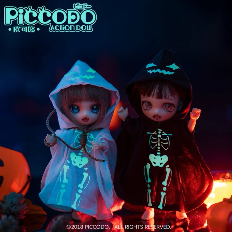 พร้อมส่ง ชุด Halloween luminous cloak ob11 สีดำ