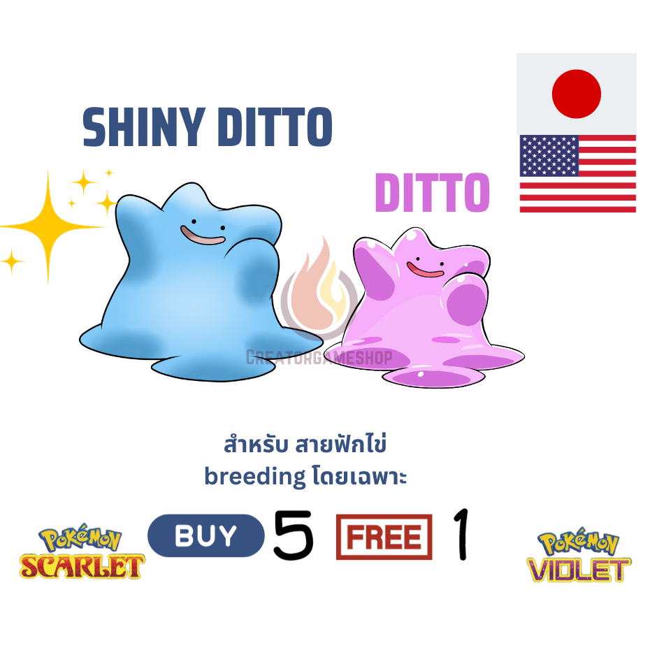 Shiny ditto // non shiny ditto สำหรับสายฟักโดยเฉพาะ Pokemon Scarlet and Violet