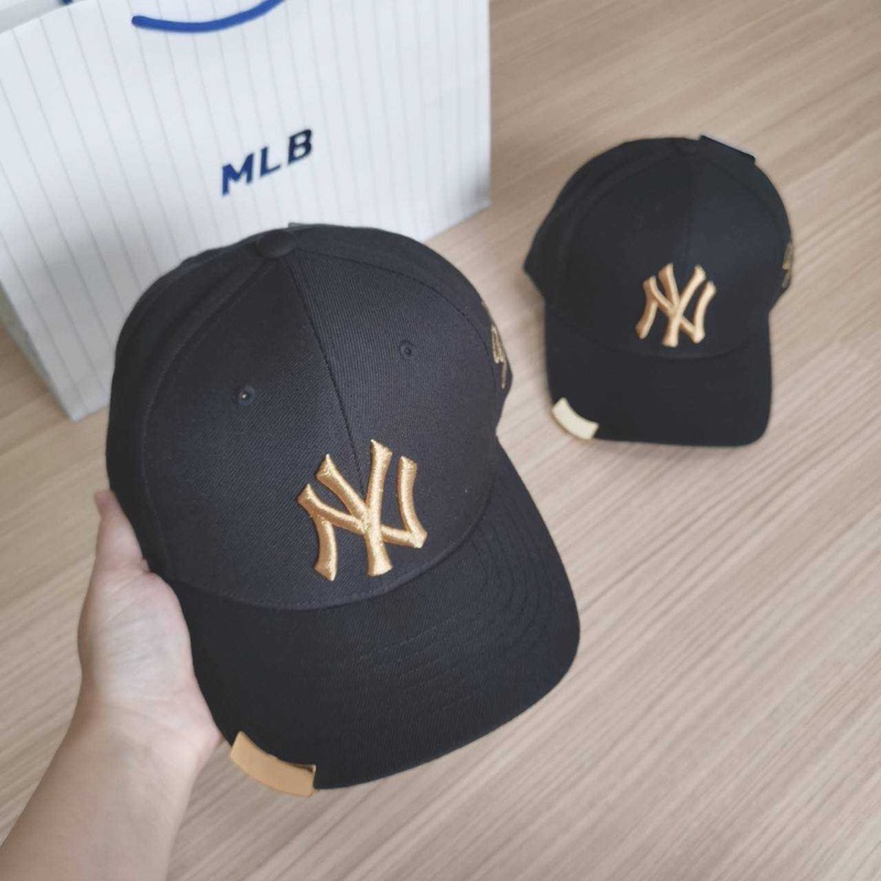 พร้อมส่ง MLB Heroes Ball Cap หมวก NY ปีกขลิบทอง ด้านข้างปัก yankees