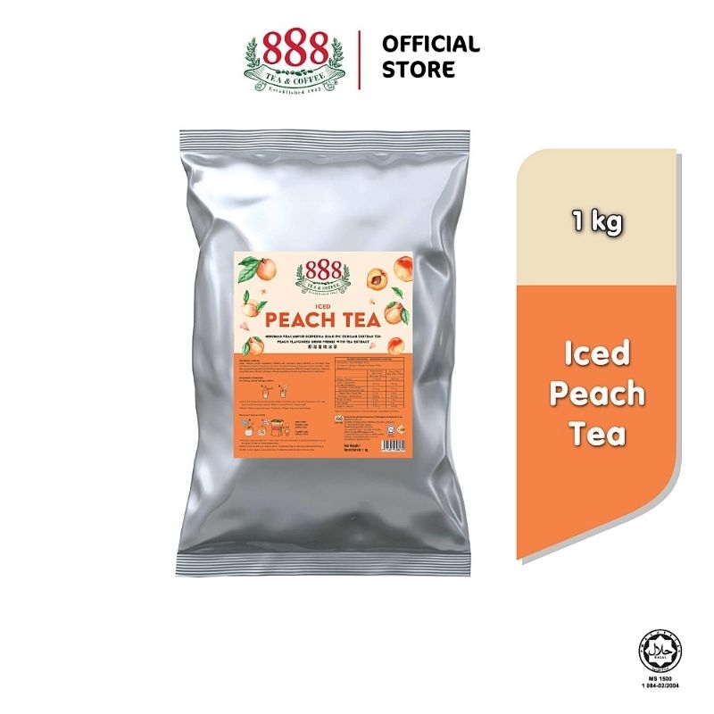 ผงชาพีชตองแปด บรรจุ 1 กิโลกรัม | 888 Iced Peach Tea 1 Kg. (Halal Certified)