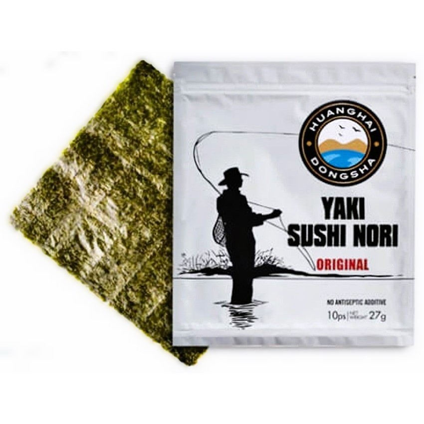 สาหร่ายห่อข้าวโนริ วัตถุดิบซูชิ สาหร่ายห่อข้าวปั้น 10 แผ่น/แพ็ค YAKI SUSHI NORI