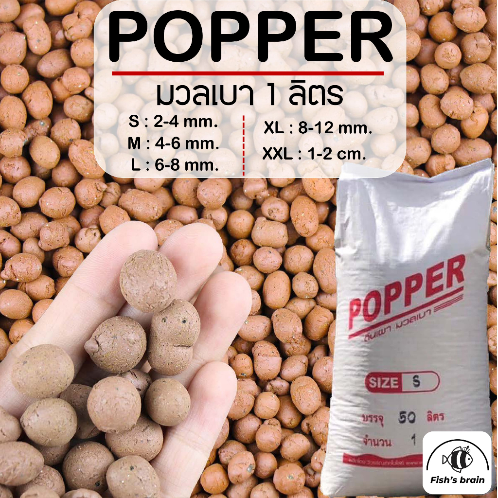 เม็ดดินเผา Popper ปอปเปอร์มวลเบา ดินเผามวลเบา ดินเผาโรยกระถาง